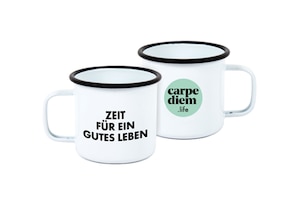 carpe diem Emailletasse Blog Abo Geschenk