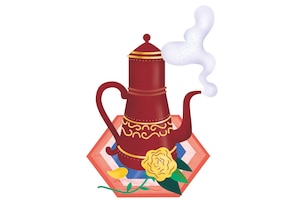 Traditioneller Tee im Hamam beim Baden