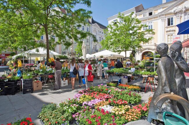 Wochenmarkt am Herrenplatz in St. Pölten