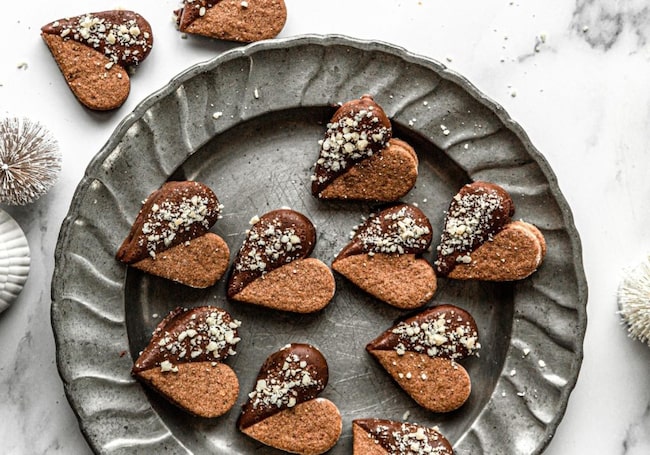 Weihnachtsbäckerei: Nougatherzen nach einem Rezept von Backen mit Christina