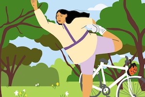 Yogaübung für Radfahrer: Der Tänzer