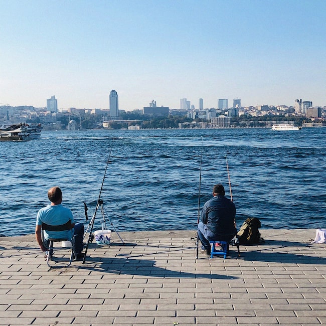 Fischer am Borsporus in Istanbul