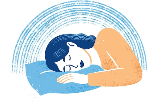 Besserer Schlaf: Illustration einer schlafenden Frau