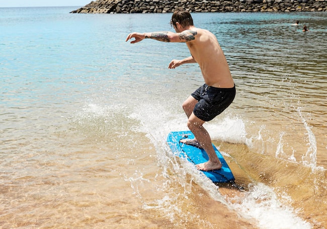 Meer, Wasser, Strand, Boogie Board, Bewegung, Sport, Urlaub