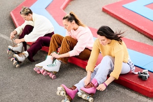 Rollerdance, Rollschuhe, drei Damen, Sport, Bewegung, carpe diem