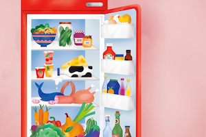Kühlschrank mit Lebensmitteln