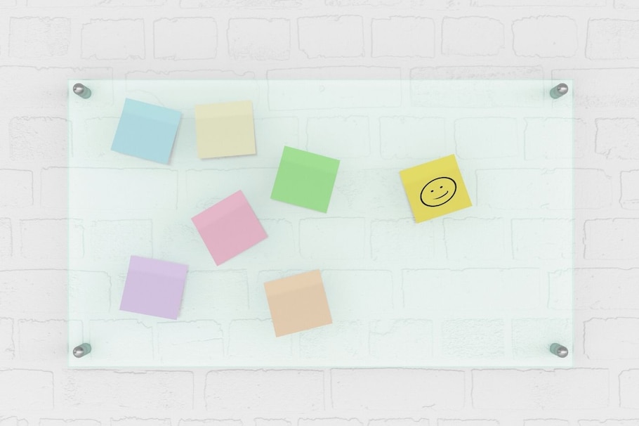 Post its, Smiley, Positive Affirmationen für den Alltag