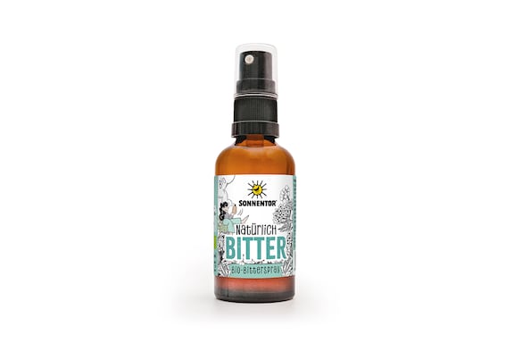Das Bitterspray von Sonnentor ist ideal für unterwegs, fürs Büro oder wenn es schnell gehen muss.