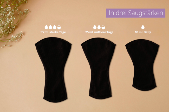 Der Easy Comfort Basis-Slip ist perfekt abgestimmt auf die selbsthaftenden Einlagen in drei Saugstärken (leicht, mittel und stark).