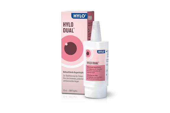 Mit den Hylo Dual® Tropfen unterstützt du deine Augen bei leichten Entzündungen und allergischen Symptomen.