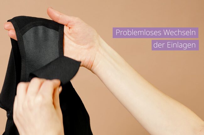 Dank der selbsthaftenden Einlagen wird das Wechseln während des Alltags einfacher und diskreter als zuvor.