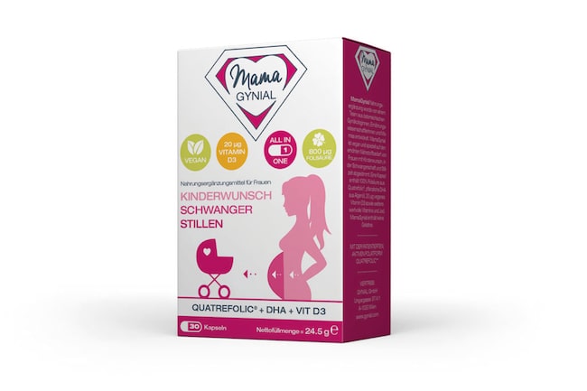 Gynial, MamaGynial für Kinderwunsch, Schwangerschaft, Stillzeit. Mikronährstoffe, Nährstoffe