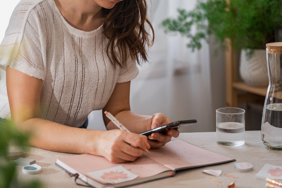 Frau, Wochenplan, Planung