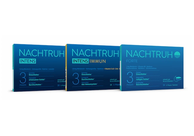 NACHTRUH, die innovativen 3-Phasen-Tablette bei Schlafproblemen von Klosterfrau