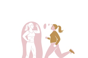Illustration rennende Frau